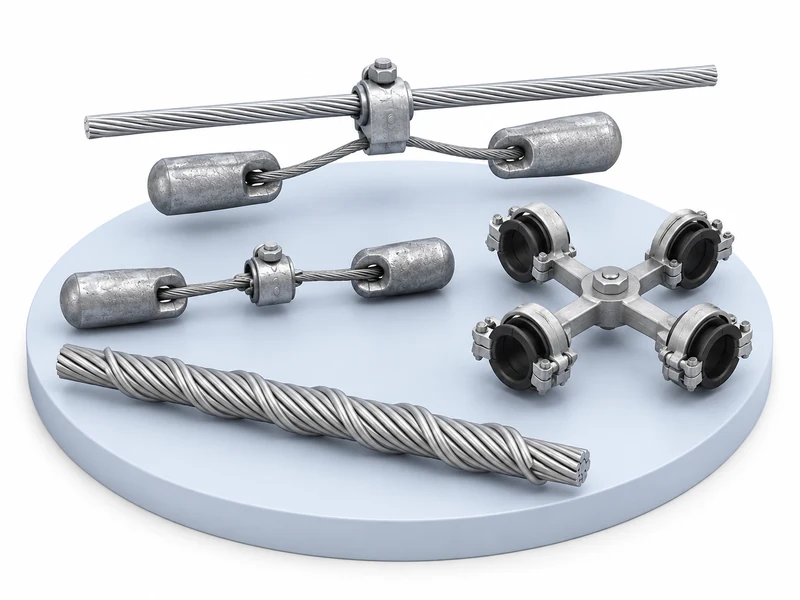 Overhead conductor vibration dampers, armor rods and spacer damper fittings