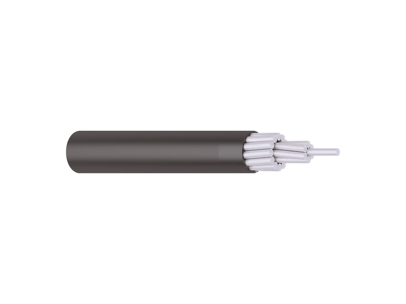 AAAC/S XLPE covered conductor cutaway showing stranded aluminium alloy conductor and polymeric covering