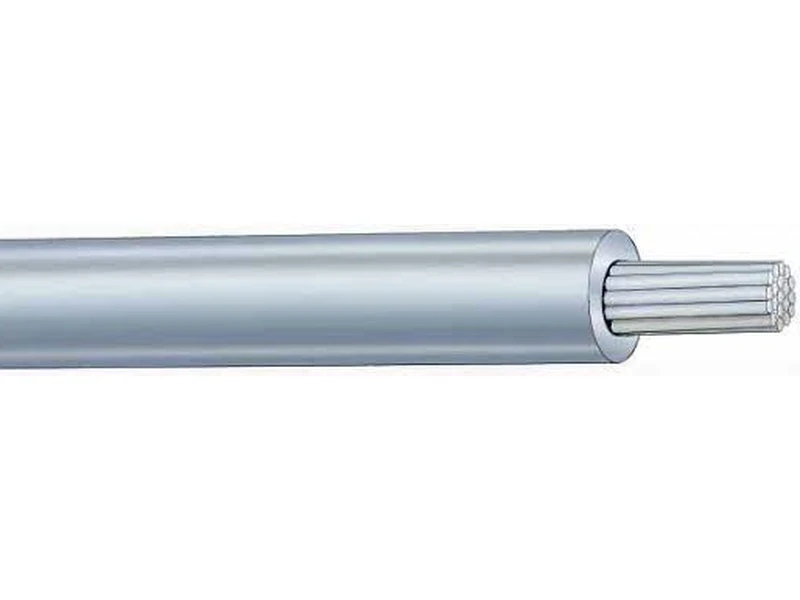 Covered line wire with stranded aluminium conductor and polymeric covering