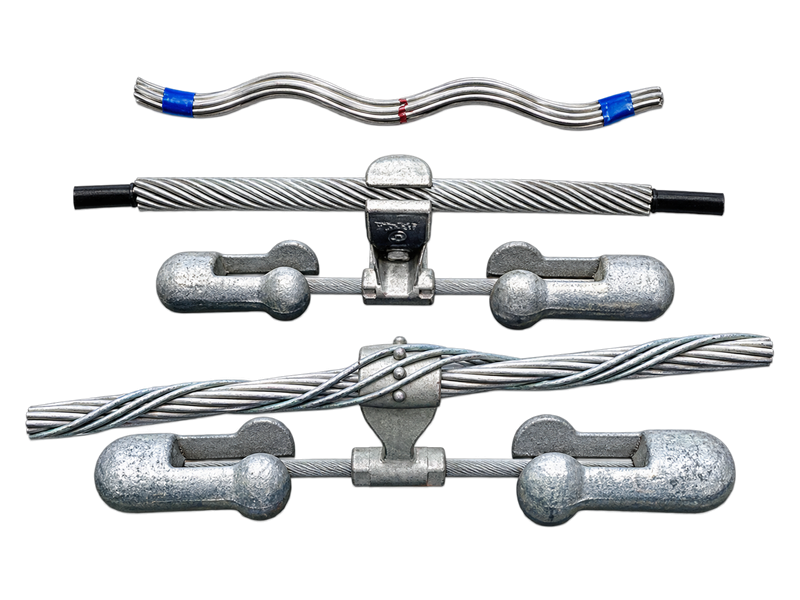 OPGW vibration damper with armour rods for overhead transmission lines