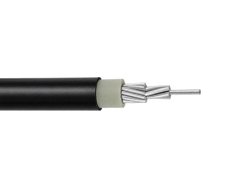 15 kV two-layer AAC tree wire showing stranded aluminium conductor and two-layer covering system